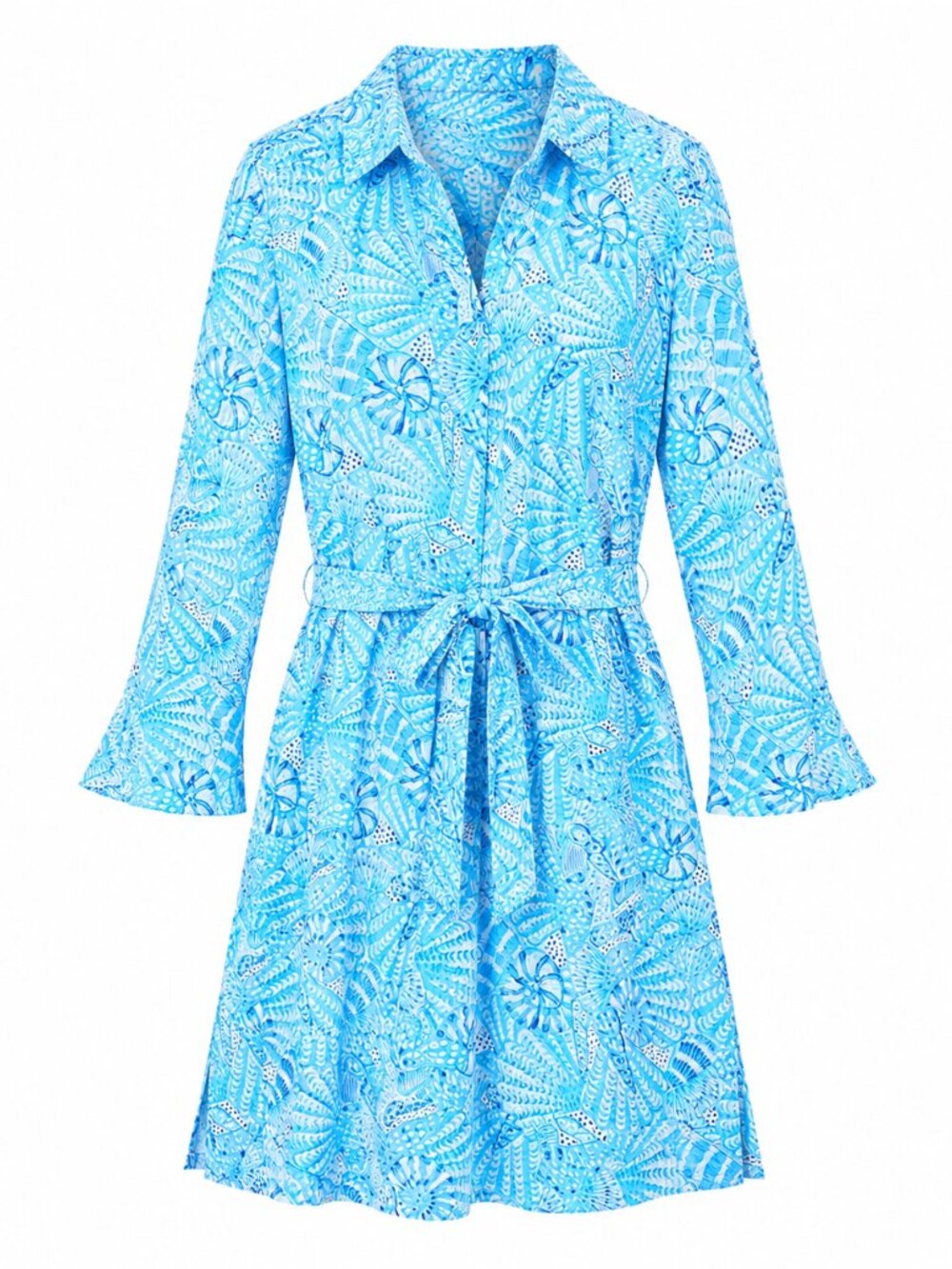 NWT Lilly Pulitzer Pilar Tunic Linen Dress Women Large Amalfi Blue Belted